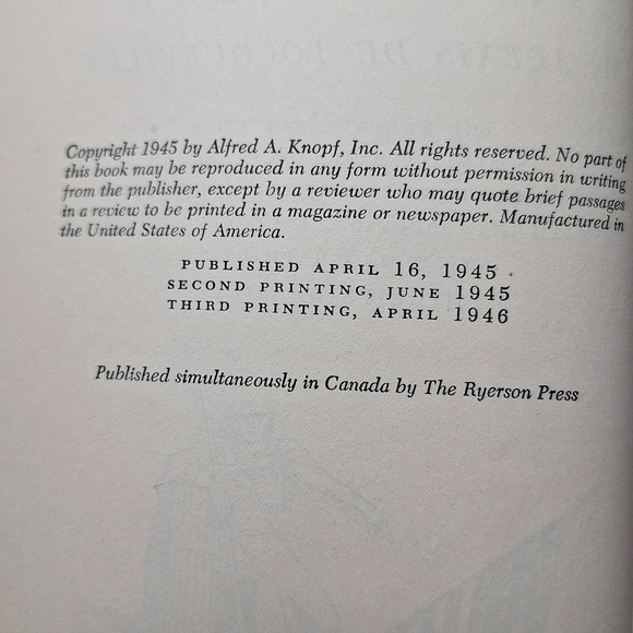Democracy in America Alexis de Tocqueville 1945.Vol 2 Knopf Borzoi 2nd Printing - Picture 9 of 12